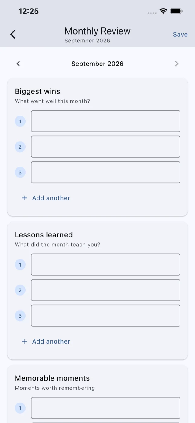 Monthly Review: biggest wins, lessons learned, and memorable moments